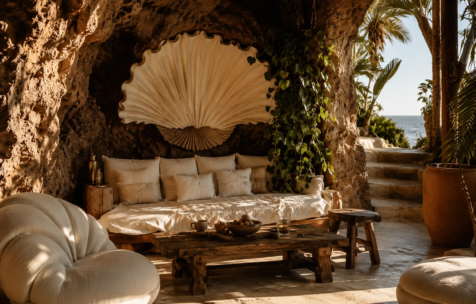 Matières de l'île — céramique, plantes, sable noir