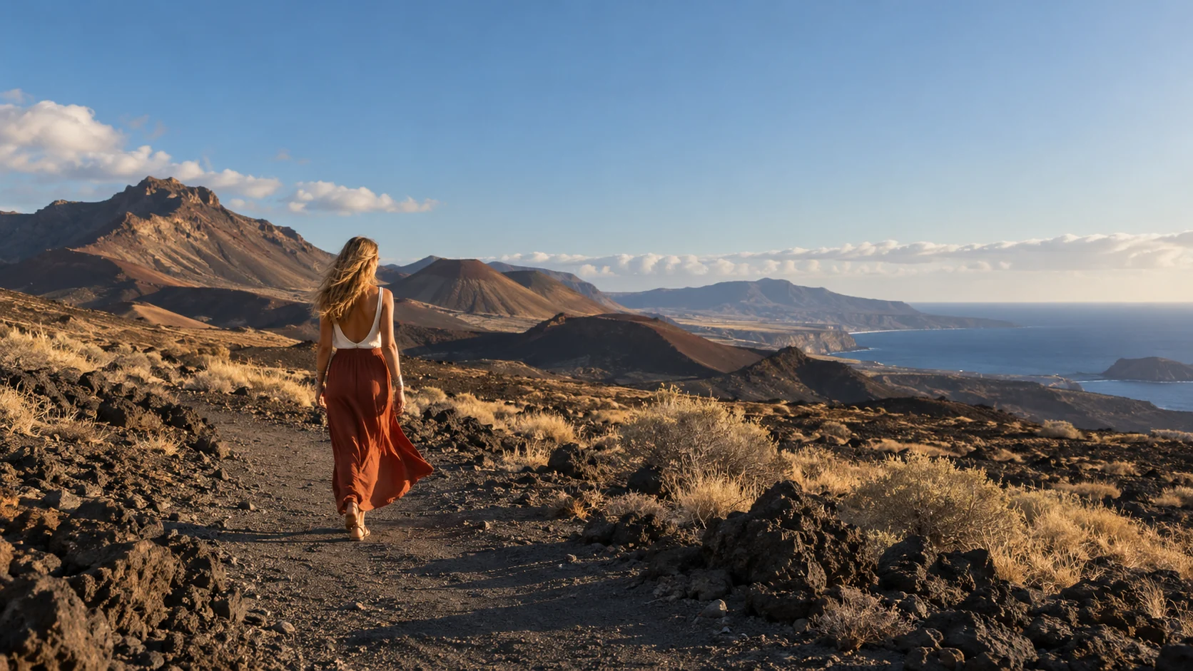 Marche libre sur les paysages volcaniques de Tenerife